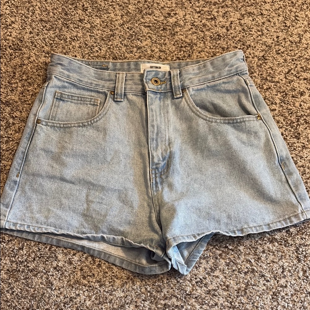 Cotton On Blue Jean Shorts Distressed Cut-Offs